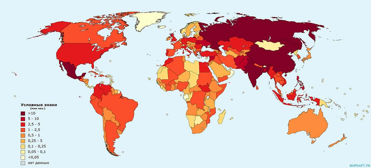 карта мира по количеству эмигрантов