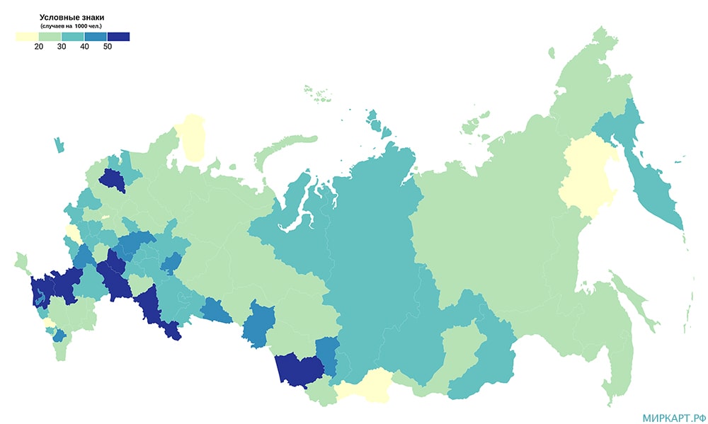 карта России болезни системы кровообращения