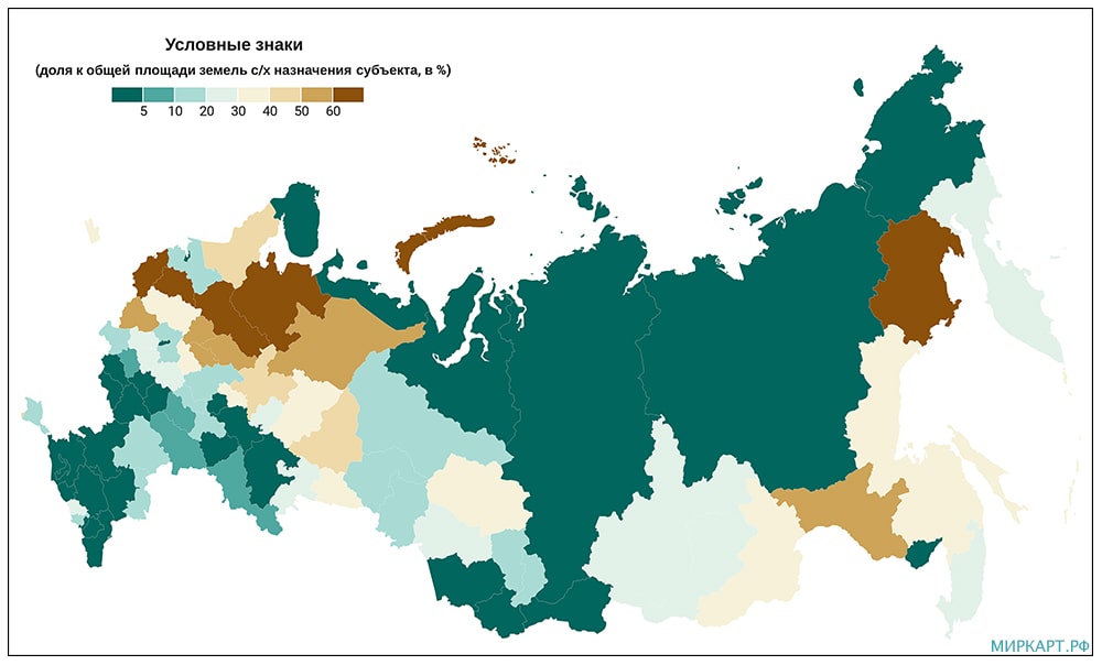карта России по неиспользуемой земле сельскохозяйственного назначения