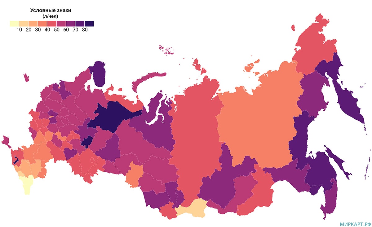 карта россии потребление пива и пивных напитков