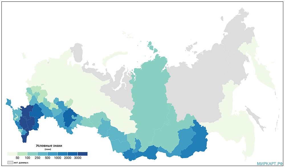 карта россии по производству шерсти