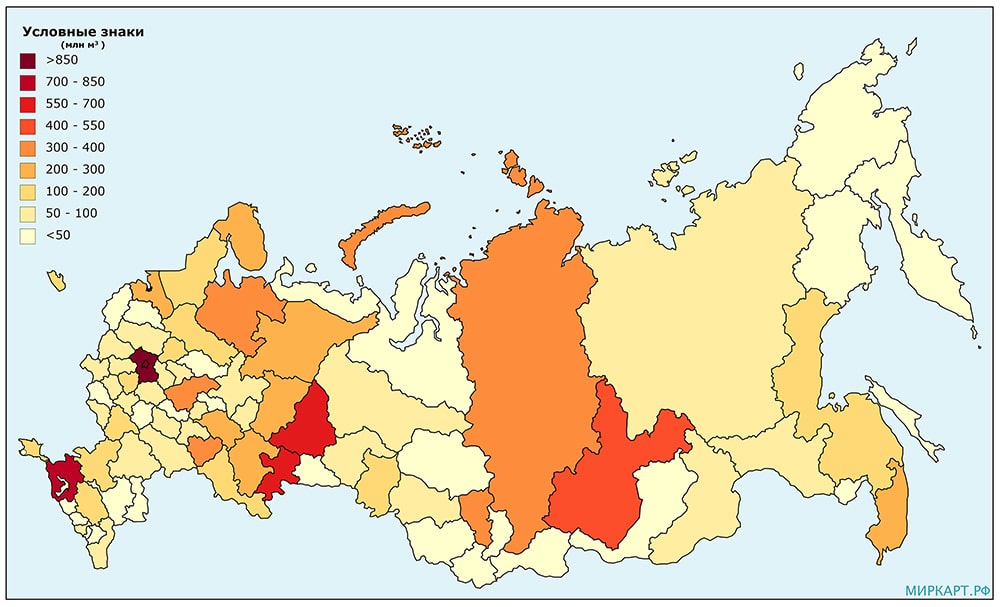 карта россии сброс загрязненных сточных вод