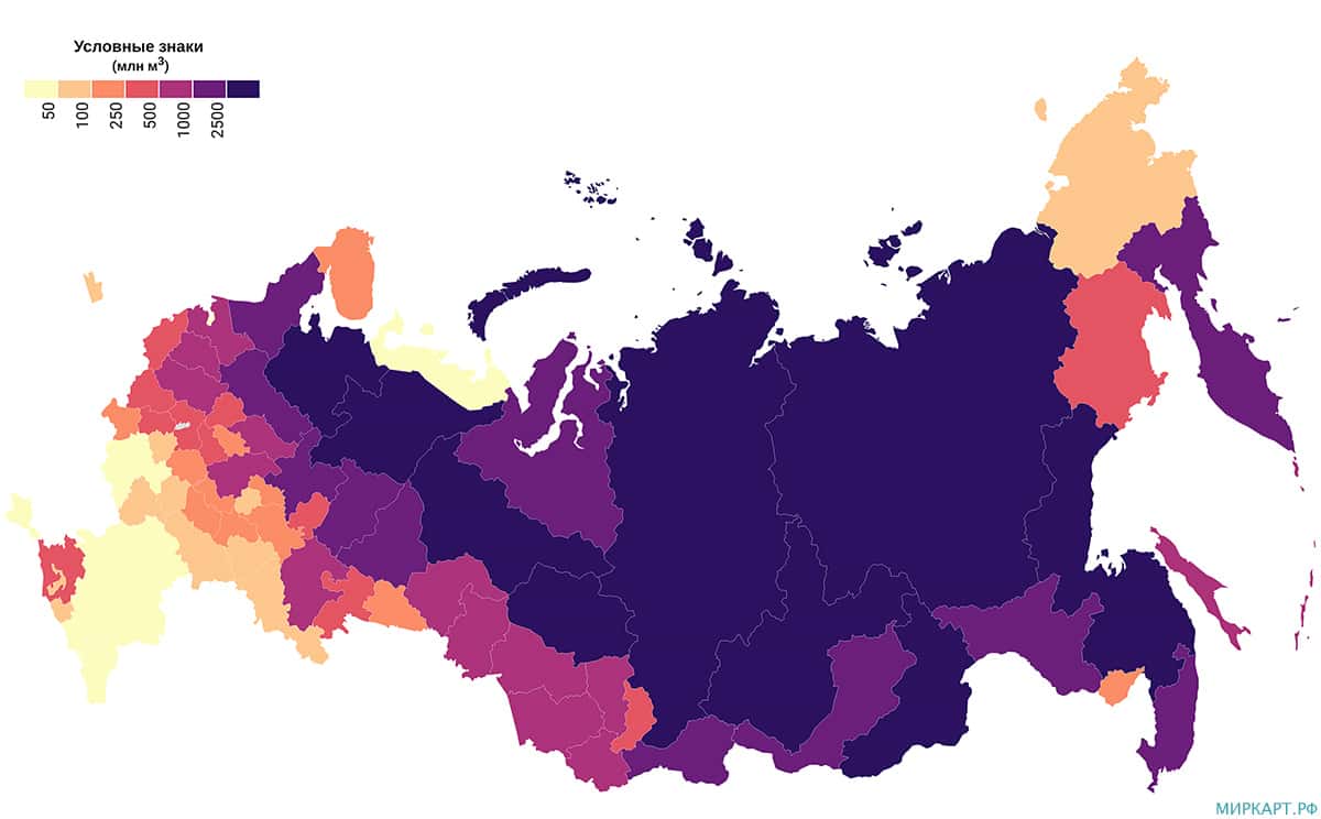 карта России по запасу древесины