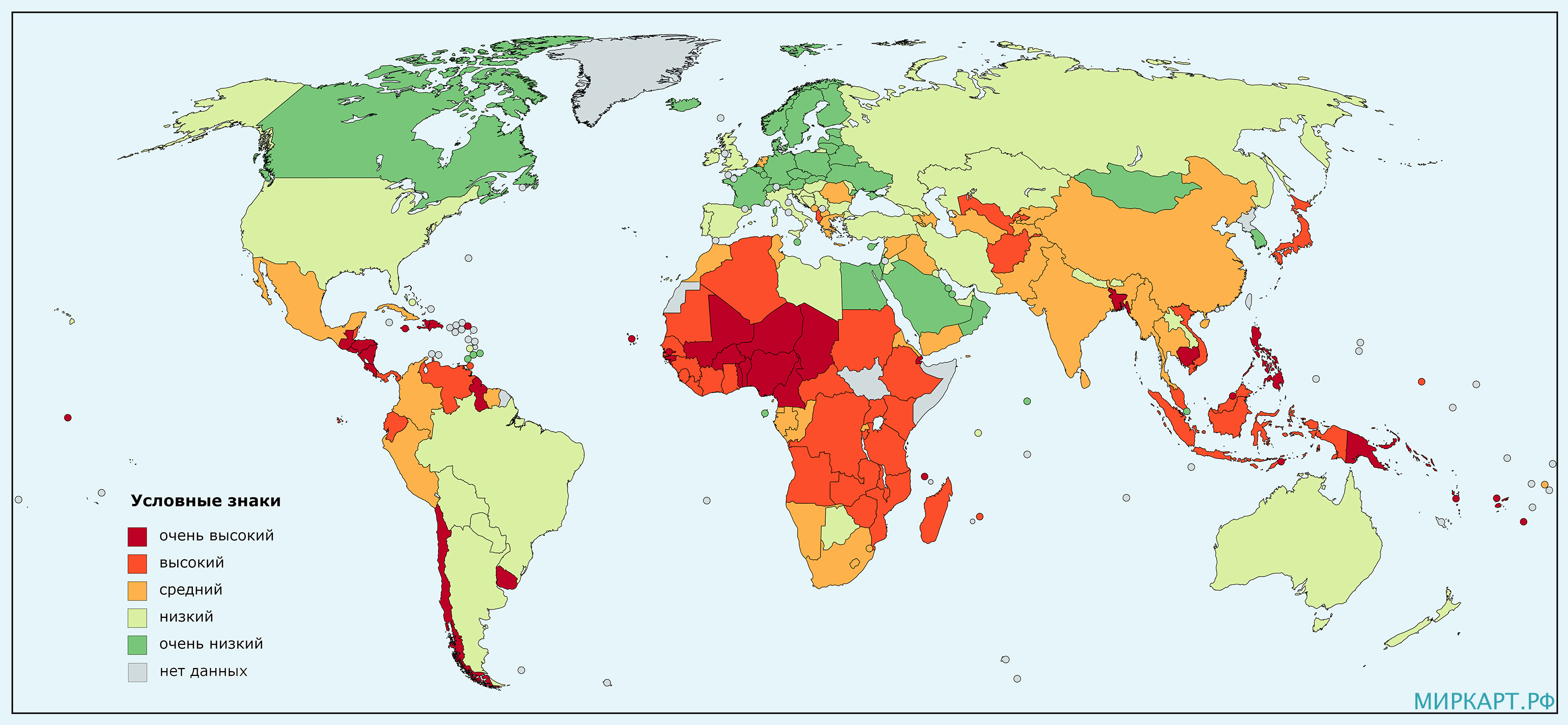 Карта риска природных катастроф