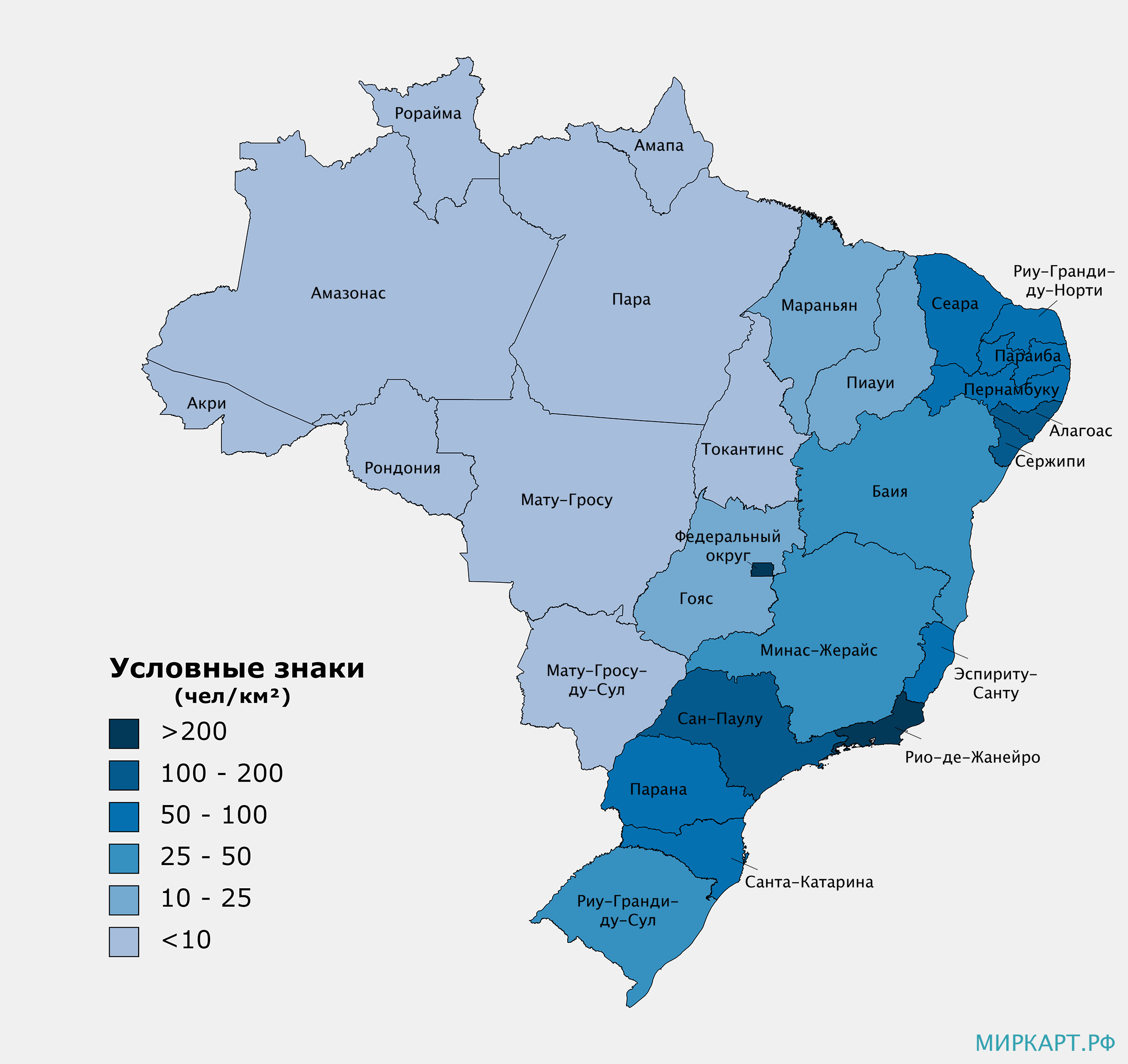 Описание бразилии по картам
